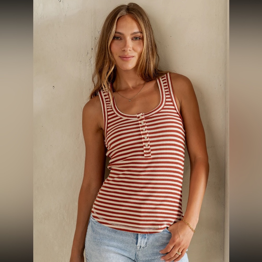 Bohme Sailor Striped Tank Brick NWT L Sold Out